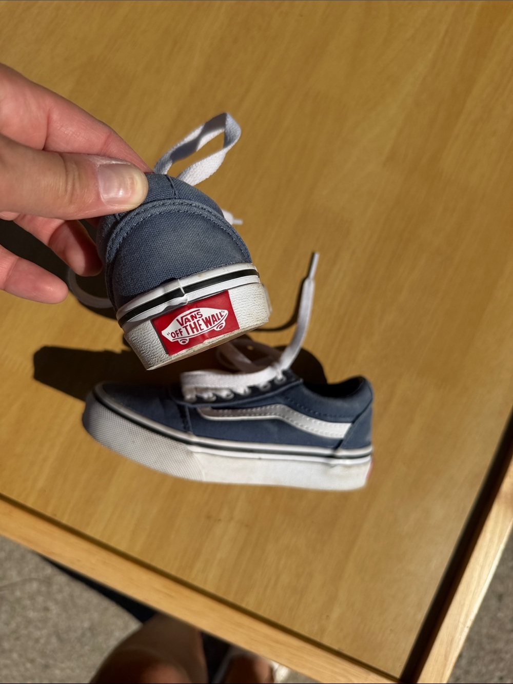 Vans Kids Old Skool Navy and White Low Top Sneakers